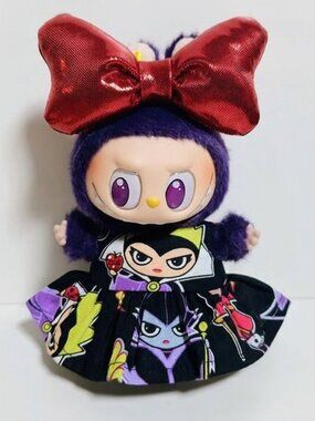 Labubu Disney Snow White Villians Evil Queen Dress with Oversized Bow Outfit